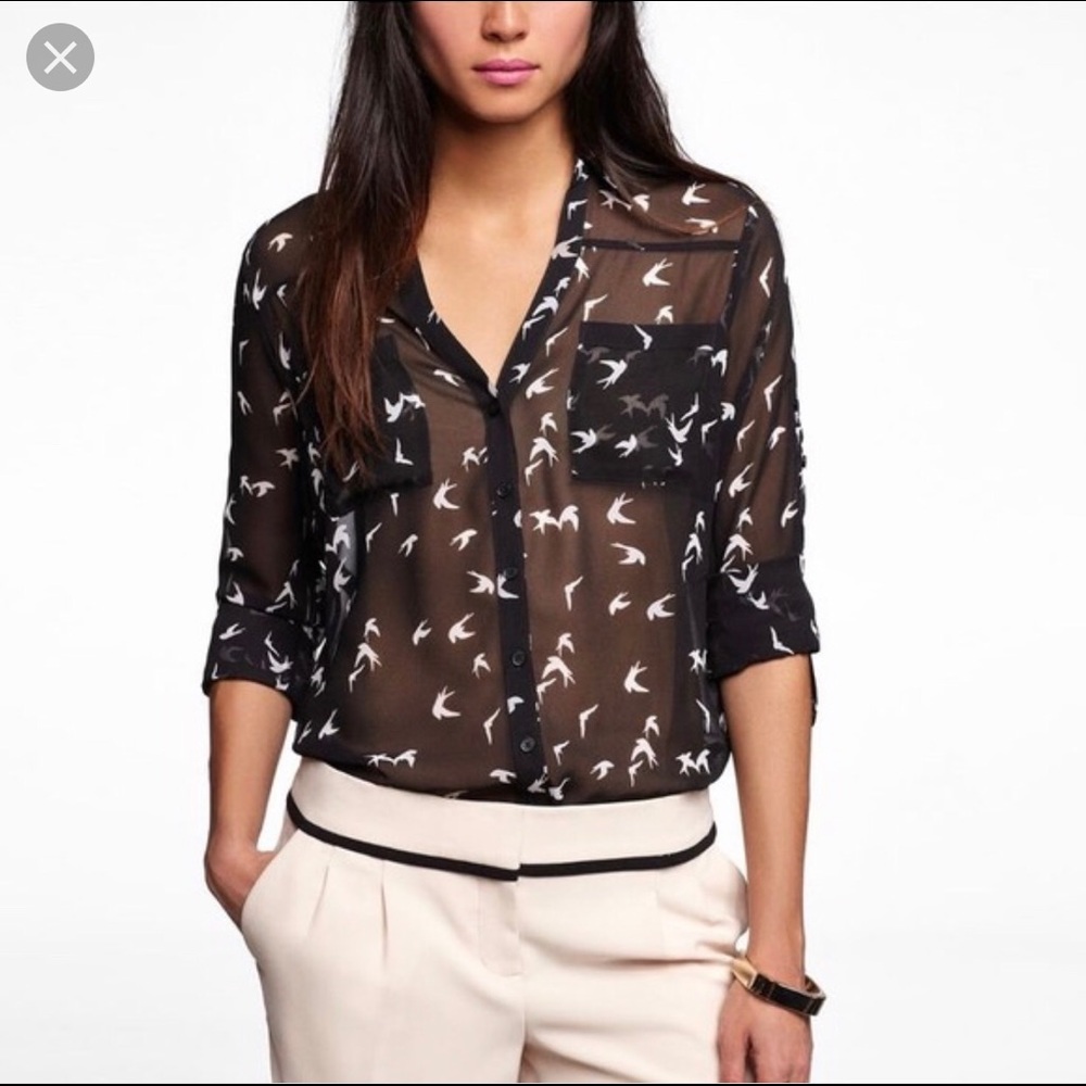 Express Portofino Black with White Birds